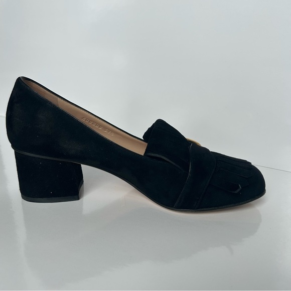 Gucci Marmont Black Fringed Suede Loafers 37.5 - Picture 8 of 12
